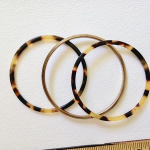 bangles 3 tortoise shell and brass thin design